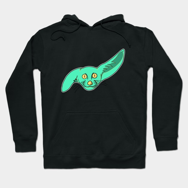 cute cyan fannec fox face cartoon Hoodie by dwalikur